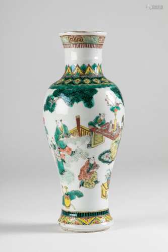 CHINA VASE baluster in porcelain and enamels of th…