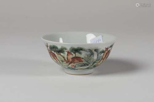 CHINA Porcelain bowl with polychrome suede decorat…