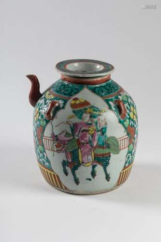 CHINA Porcelain teapot with polychrome decoration …