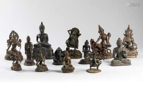 FAR EAST Set of 13 Buddhist and Hindu DIVINITIES, …