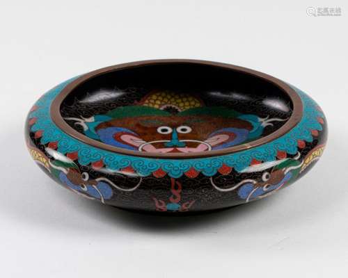 CHINA BRUSH RINSE in cloisonné enamels on copper w…