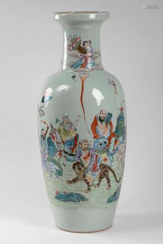 CHINA Large ovoid VASE in porcelain and enamels of…