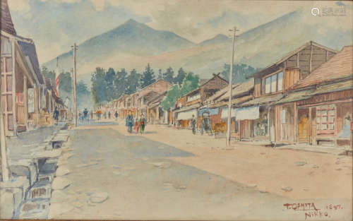 Tôjirô OSHITA (1870 1911). Scène de vie à Nikko. A…