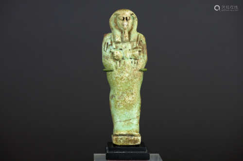 Ancient Egyptian 26th till 30th dynasty ushabti sculpture in ceramic with the text [...]