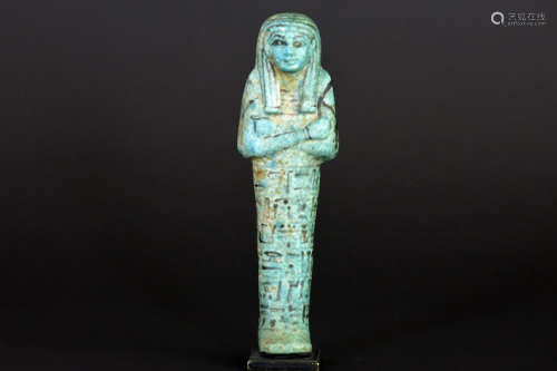 Ancient Egyptian New Kingdom 19th dynasty ushabti sculpture in frittware with the [...]