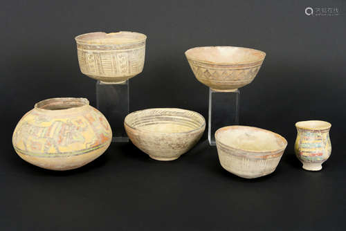 six Ancient Pakistanese/Baluchistan Indus Culture bowls in painted earthenware (some [...]