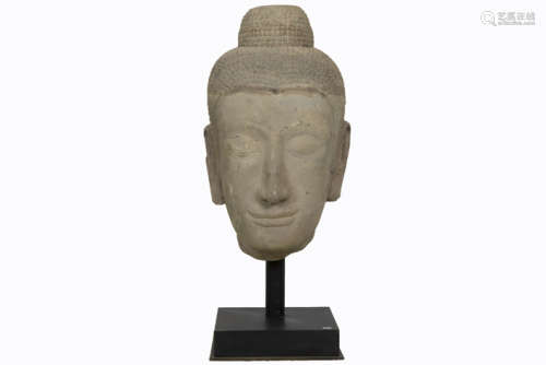 14th/18th Cent. Siamese Ayutthaya period fragment of a quite big sculpture in stone [...]