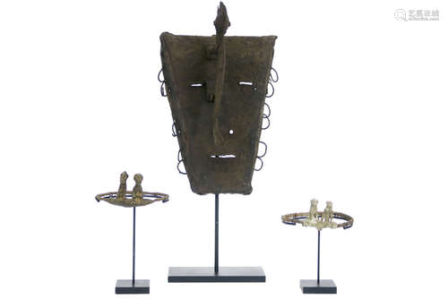 three African Mali items in metal : a 