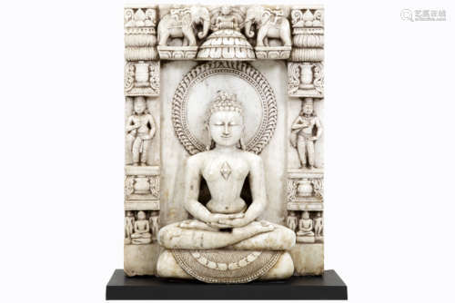17th Cent. (or earlier !) museum piece in early Jain-style : a superb marble 