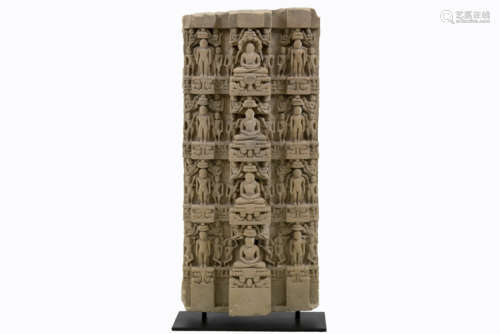 16th Cent. Indian Gujarat Jain temple sculpture from the Digambara sect in yellow [...]