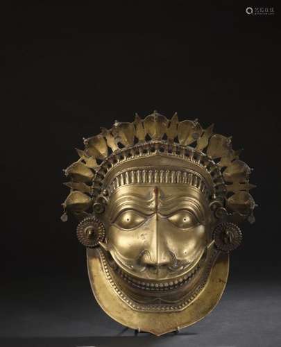 Masque Bhuta Bronze, Inde de Sud Ouest, Tulu Nadu,…