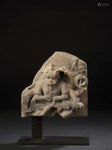 Fragment de stèle représentant Narasimha Grès Inde…
