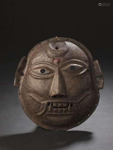 Masque Bhuta de Bhairava Bronze Sud Ouest de l'Ind…