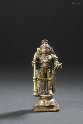 Statuette d'une divinité Cuivre et laiton Inde, XV…