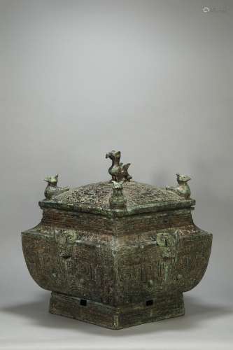Bronze Squared Vessel from Shang