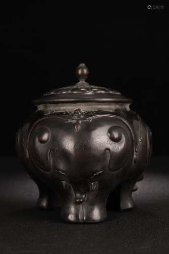 A Rosewood Lotus Censer