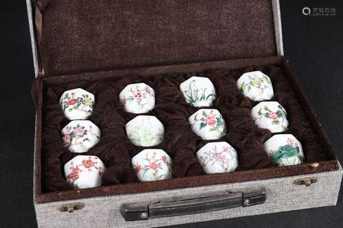 Set Of Porcelain Floral Cups