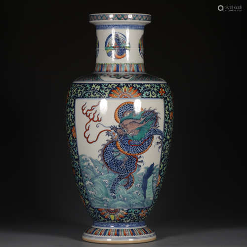 A Porcelain Doucai Vase With Mark