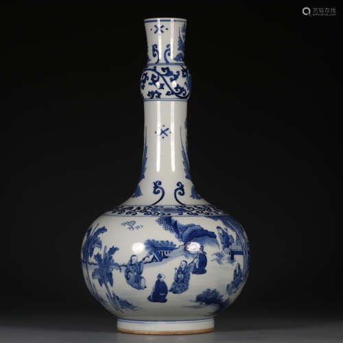 A Porcelain Blue&White Figure Vase