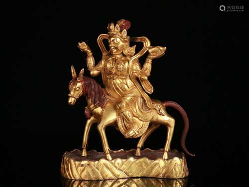 A Gilt Bronze Caishen