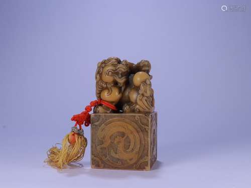 A Shoushan Stone Lion Seal