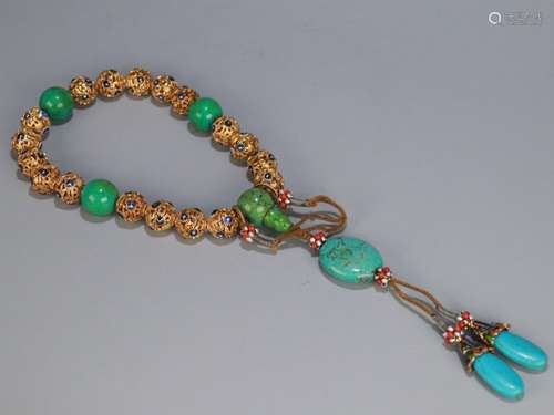 A Gilt Bronze Enamling Blue Bracelet