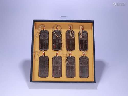 Set Of Agarwood Pendants With Box