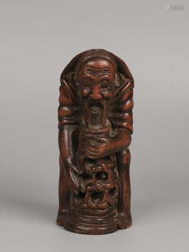 An Agarwood Ornament With Figure Carving