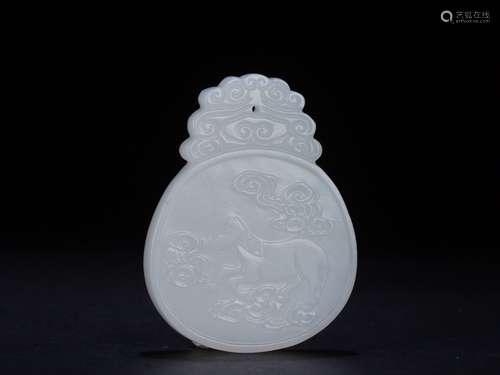 A Hetian Jade Bull Pendant