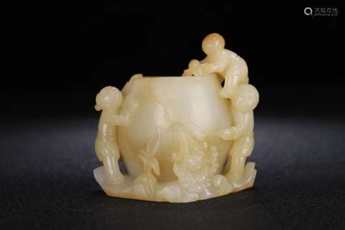 A Hetian Jade Figure-Story Ornament