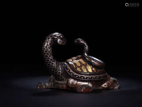 A Bronze Ware With Gold&Silver Turtle Ornament