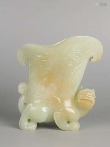 A Hetian Jade Beast Vessel