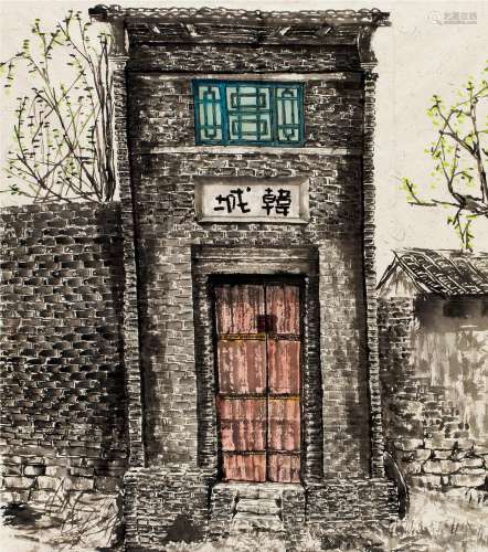 李垚治（b.1990） 韩城门楼 镜心 设色纸本