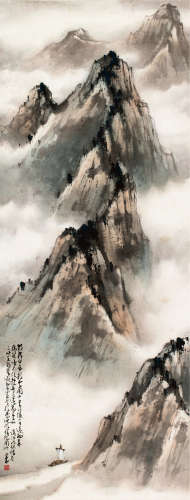 赵少昂（1905～1998） 游三峡 立轴 设色纸本