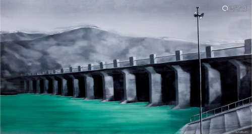 张晓刚（b.1958） 2010年作 风景NO1：大桥 布面油画