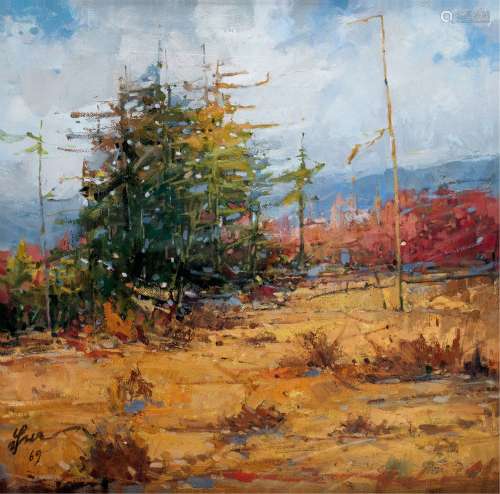 朱乃正（1935～2013） 1969年作 风景 布面油画