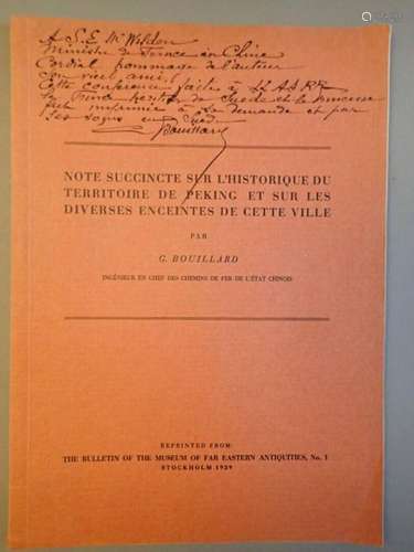 BOUILLARD (G.), Note succincte sur l'historique du…