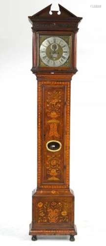 Horloge de parquet Louis XVI en placage d'acajou e…
