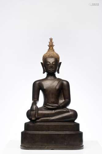 LAOS, XVIIIème siècle. Statuette en bronze de pati…