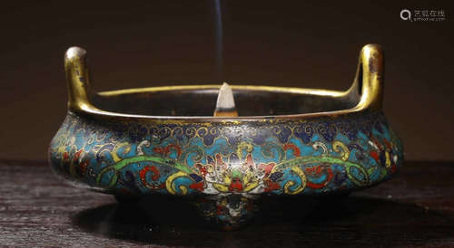 A CLOISONNE CASTED FLOWER PATTERN CENSER