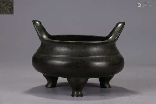 A COPPER CASTED DOUBLE EAR CENSER