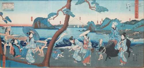 From Utagawa HIROSHIGE Remote view of Enoshima fro…