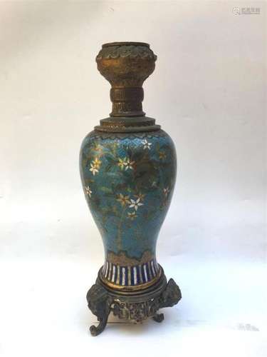 VASE IN EMAUX CLOISONNES Mounted in LAMP Decoratio…