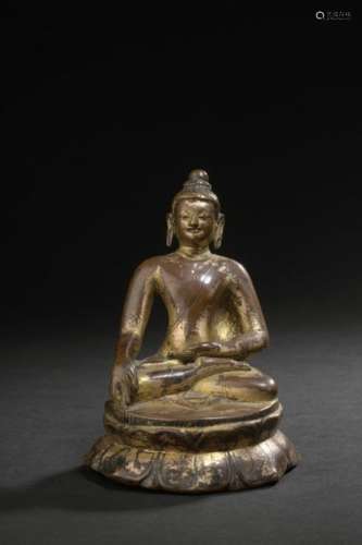 NÉPAL Xe/XIIe siècle Statuette de bouddha Sakyamun…