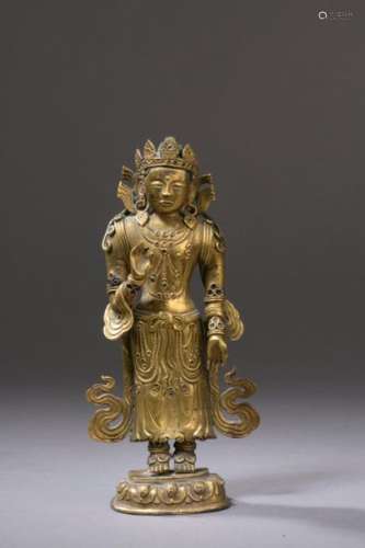 BHOUTAN XVIIIe siècle Statuette du boddhisattva Sa…