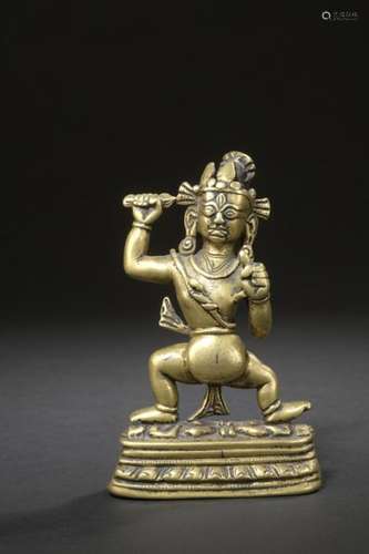 TIBET XIIe/XIIIe siècle Statuette en laiton de Vaj…