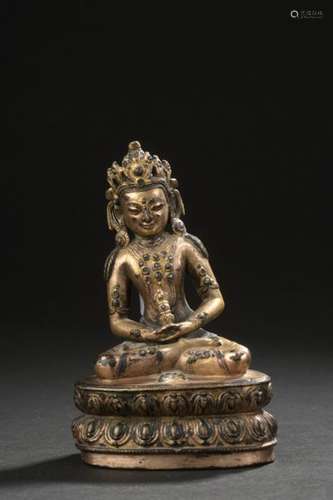 TIBET XVIe siècle Statuette de Vajragharba en bron…