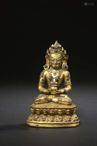 TIBET XVIIIe siècle Statuette de bouddha Amitayus …