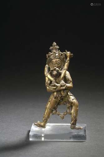 TIBET XVIIIe siècle Statuette de Chakrasamsvara, l…