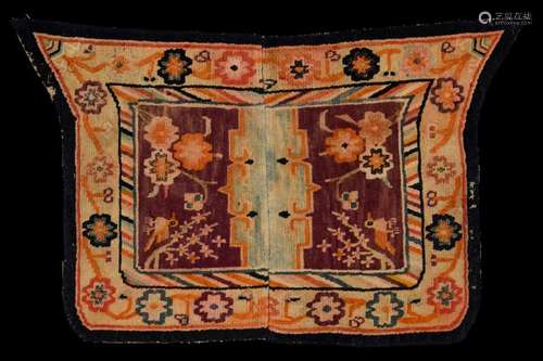 ORIGINAL TAPIS DE SELLE, TIBET, fin XIXe début XXe…